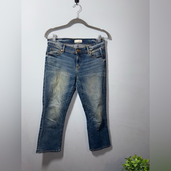 Ann Taylor LOFT Women’s Modern Kick Crop Blue Denim Jeans Size 26P EUC - Picture 1 of 12